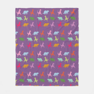 Colourful Dinosaurs Fleece Blanket, Medium