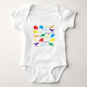 Colourful Dinosaurs Kids Pattern Baby Bodysuit