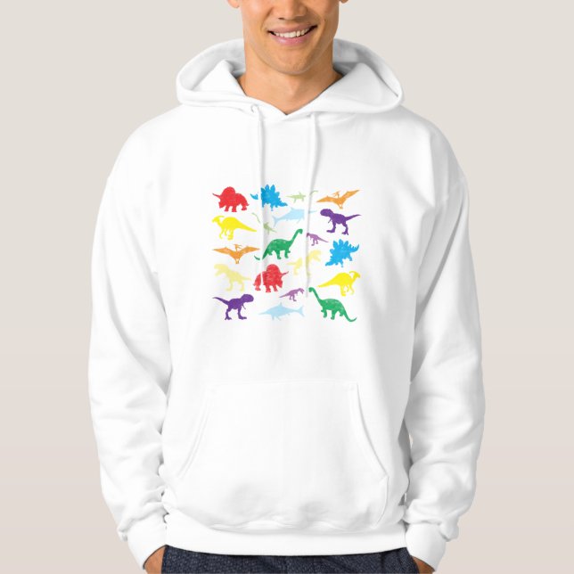 Colourful Dinosaurs Kids Pattern Hoodie (Front)