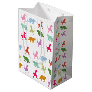 Colourful Dinosaurs pattern Medium Gift Bag