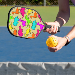 Colourful Dinosaurs Pickleball Paddle