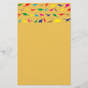 Colourful dinosaurs stationery