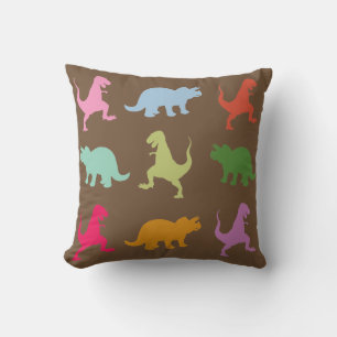 Colourful Dinosaurs Throw Cushion