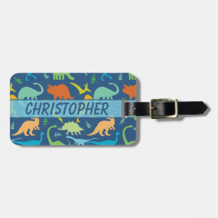 Colourful Dinosaurs to Personalise and Phone Luggage Tag