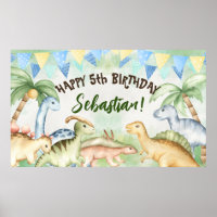 Colourful dinosaurs toddler birthday party custom 