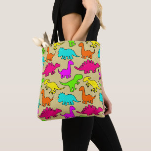 Colourful Dinosaurs Tote Bag
