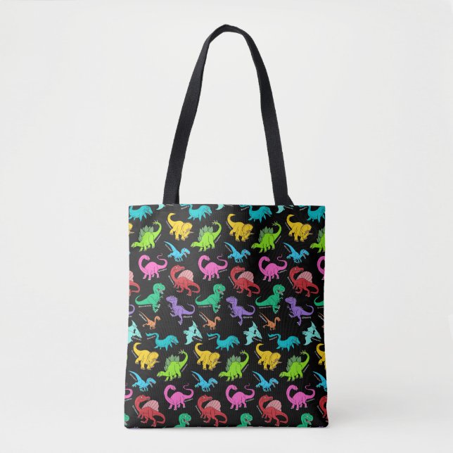 Colourful dinosaurs tote bag (Front)