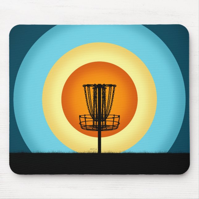 Colourful Disc Golf Basket Mouse Pad (Front)