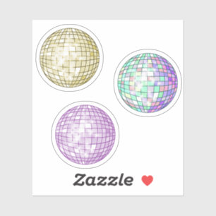 Colourful Disco Balls Sticker Set