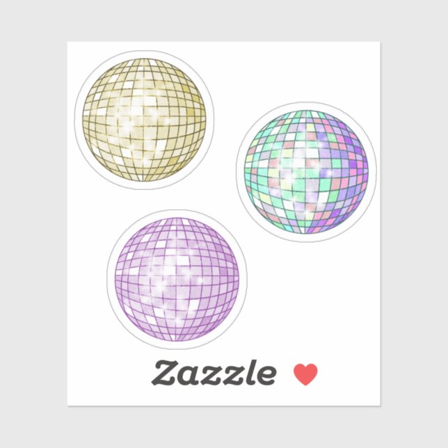 Colourful Disco Balls Sticker Set (Sheet)