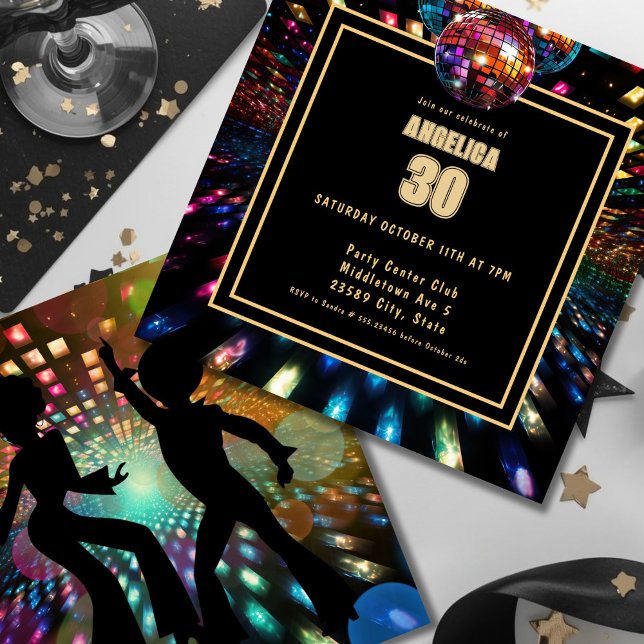 Colourful Disco Dance Birthday Invitation (Creator Uploaded)