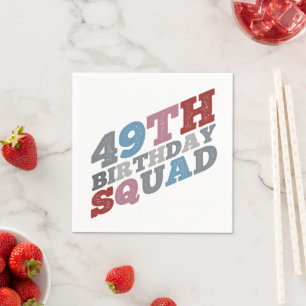 Colourful Distressed 49th birthday squad Napkin