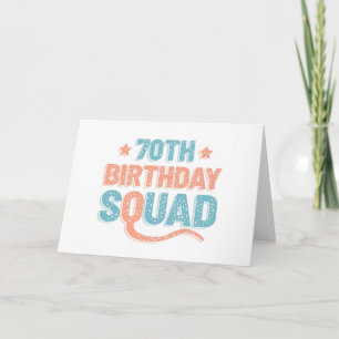 Colourful Distressed 70th birthday squad Card