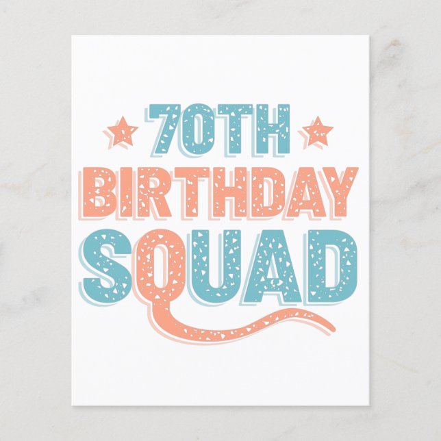 Colourful Distressed 70th birthday squad Flyer (Front)
