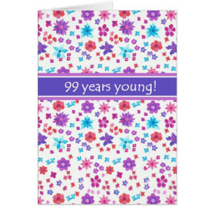 Colourful Ditsy Floral Age-specific 99th Birthday