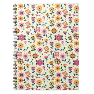 Colourful Ditsy Floral Print Background Notebook