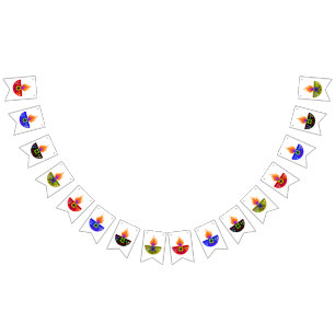 Colourful Diwali Lamp Diya Bunting