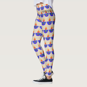 Colourful Diwali Lamp Diya Leggings