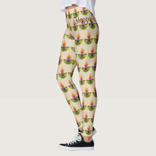 Colourful Diwali Lamp Diya Leggings