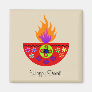 Colourful Diwali Lamp Diya Magnet
