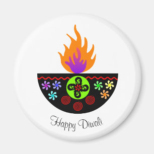 Colourful Diwali Lamp Diya Magnet