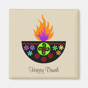 Colourful Diwali Lamp Diya Magnet