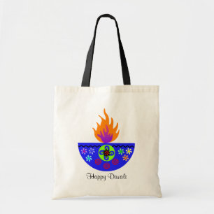 Colourful Diwali Lamp Diya Tote Bag