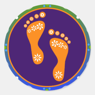 Colourful Diwali Rangoli With Footprint Classic Round Sticker
