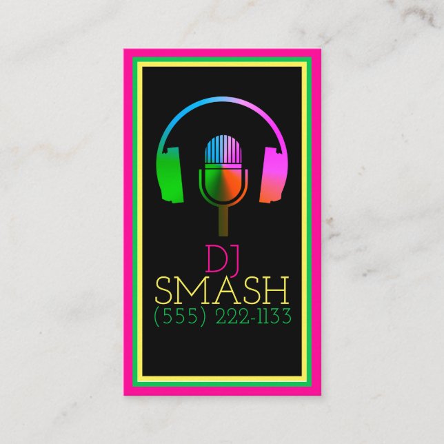 Colourful DJ Musician Music Studio Card (Front)