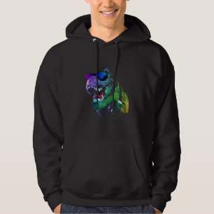 Colourful DJ T Rex Funny Hoodie