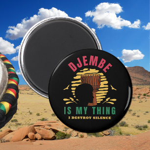 Colourful Djembe is my thing African Drum Magnet