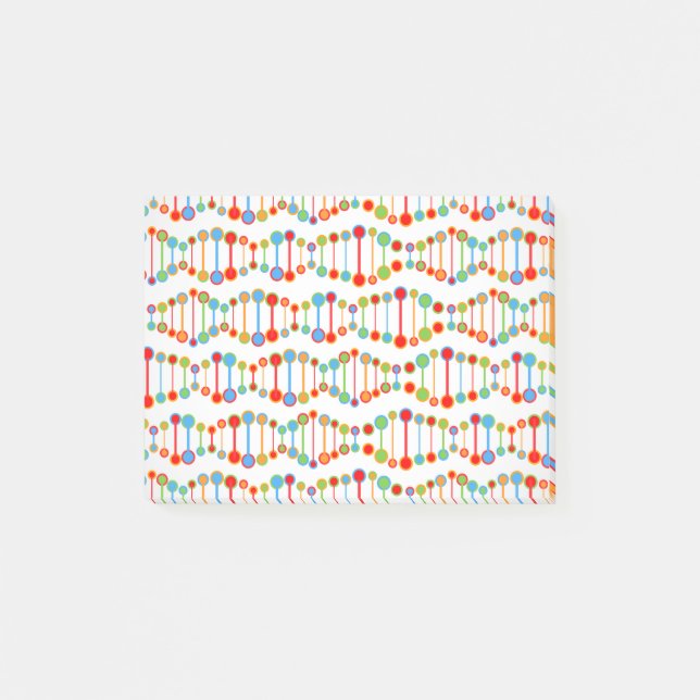 Colourful DNA structure pattern Post-it Notes (Front)