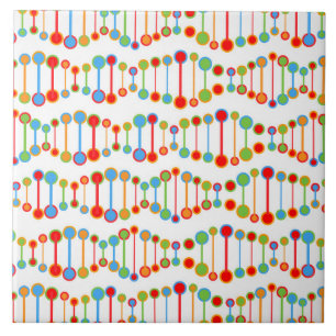 Colourful DNA structure pattern Tile