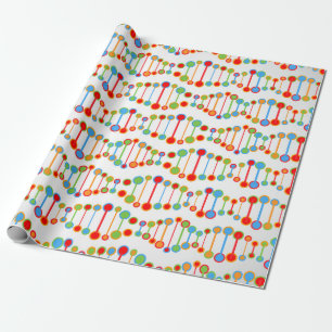 Colourful DNA structure pattern Wrapping Paper
