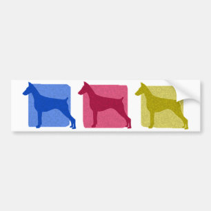 Colourful Doberman Pinscher Silhouettes Bumper Sticker