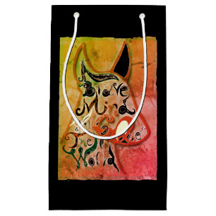 Colourful dog: A brave mind will conquer the world Small Gift Bag