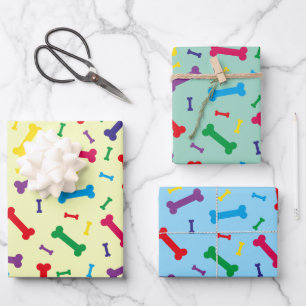 Colourful Dog Bones Design  Wrapping Paper Sheet