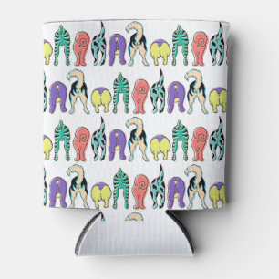 Colourful Dog Butts Pattern Can Cooler