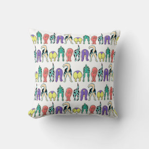 Colourful Dog Butts Pattern Cushion