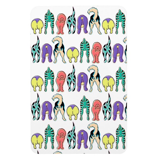 Colourful Dog Butts Pattern Magnet (Vertical)