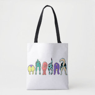 Colourful Dog Butts Tote Bag