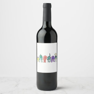 Colourful Dog Butts Wine Label