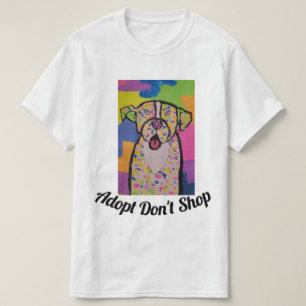 Colourful dog design on men's t-shirt