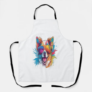 Colourful dog glasses are burning Essential T-Shir Apron