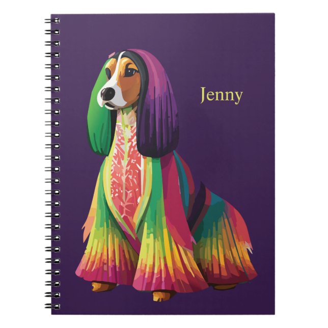 Colourful Dog Illustration Notebook (Front)