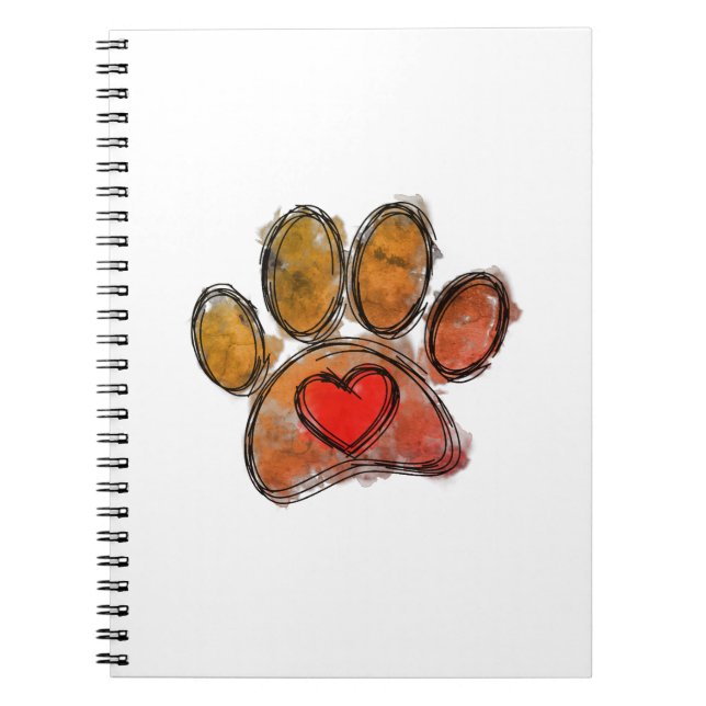 Colourful Dog Lover Drawing Watercolor Notebook (Front)