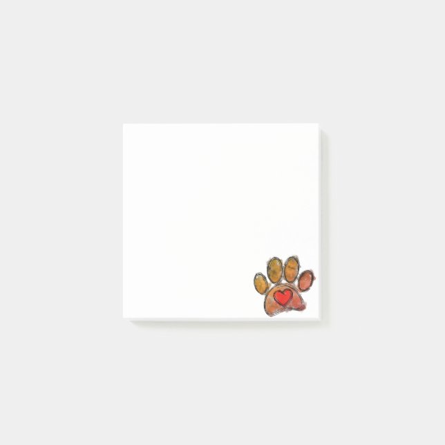 Colourful Dog Lover Drawing Watercolor Post-it Notes (Front)