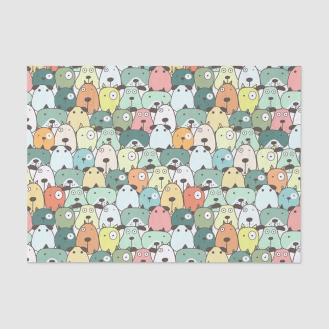Colourful Dog Pattern Decoupage Paper (Front)