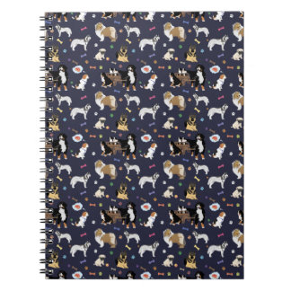 Colourful Dog Pattern Notebook