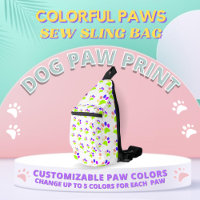 Colourful Dog Paw Print Design, Editable Paw Colou